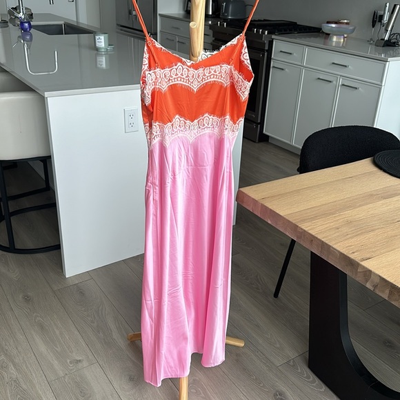 12th Tribe Orange and Pink Lace Chemise - Picture 2 of 2